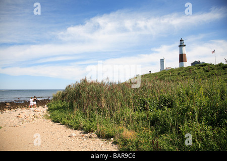 Montauk Point Lighthouse und State Park der älteste Leuchtturm im Staat New York Stockfoto