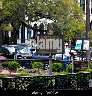 Historische Gedenktafel in alten Savannah Baumwollbörse Zeichen, südliche USA Stadt Savannah, Georgia, USA, Amerika Stockfoto