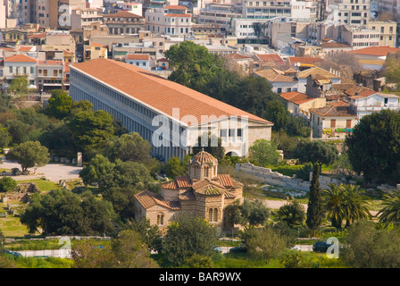 Antike Agora mit Stoa des Attalos in Plaka Athen Griechenland Europa Stockfoto