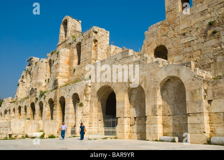 Odeion von Herodes Atticus am Südhang der Akropolis in Athen Griechenland Europa Stockfoto