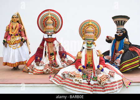 Vier Personen Kathakali Tanz Stockfoto