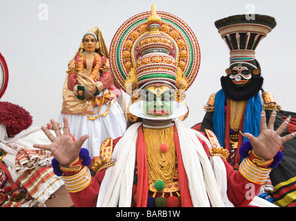 Vier Personen Kathakali Tanz Stockfoto