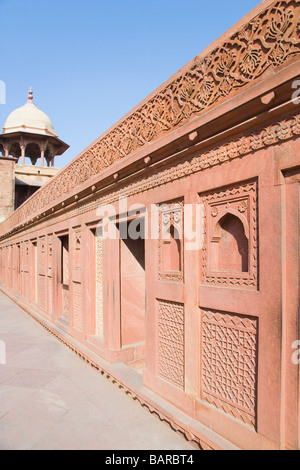 Wand eines Forts, Jahangiri Mahal, Agra Fort, Agra, Uttar Pradesh, Indien Stockfoto