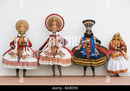 Vier Personen Kathakali Tanz Stockfoto