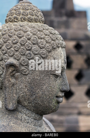 Buddha-Statue in Borobudur, Java, Indonesien Stockfoto