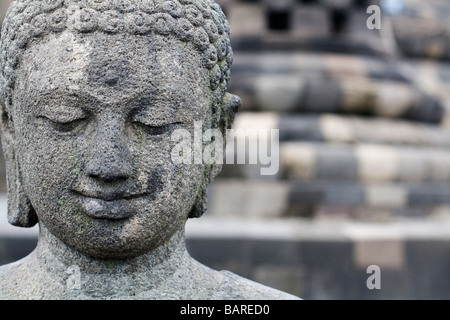 Buddha-Statue in Borobudur, Java, Indonesien Stockfoto