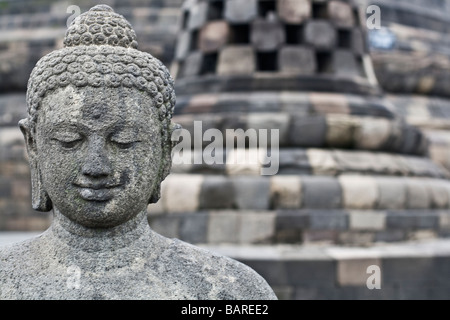 Buddha-Statue in Borobudur, Java, Indonesien Stockfoto