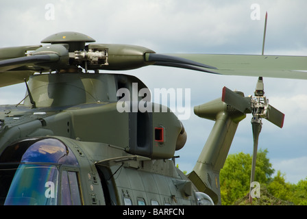 Eine Nahaufnahme von einem Merlin Helicopet Rotar Stockfoto