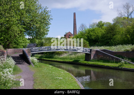 Das Kanalsystem Ende"Windmühle" in der "Black Country" Stockfoto