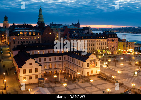 Blick auf Stockholm von der oberen Plattform der Katarina Aufzug, Södermalm, Stockholm, Schweden. Stockfoto