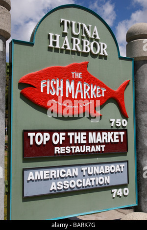 Thunfisch Hafen Schild am Hafen fahren Embarcadero San Diego Kalifornien usa Stockfoto