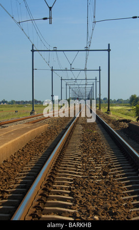 Eine Eisenbahn in den Niederlanden Stockfoto