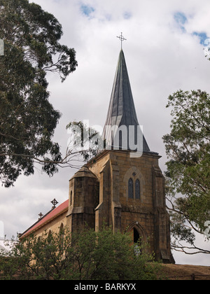 AUßENSEITE DER RÖMISCH-KATHOLISCHEN KIRCHE ST. JOHNS RICHMOND TASMANIEN AUSTRALIEN Stockfoto