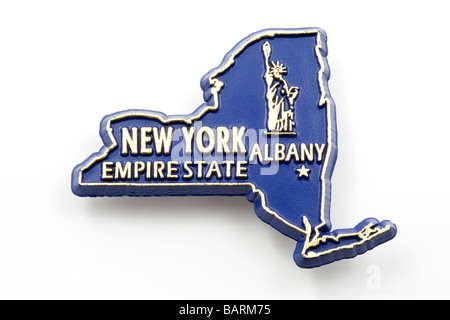 New York State Souvenir Kühlschrank Magnet (mit Schlagschatten) Stockfoto