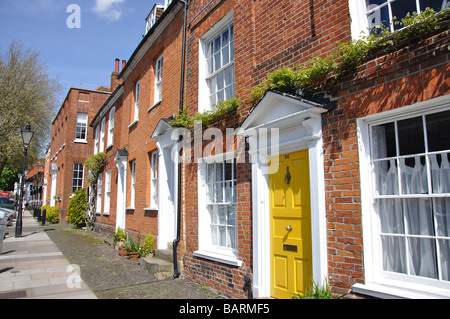 Georgianisches Haus Fassaden, Castle Street, Farnham, Surrey, England, Vereinigtes Königreich Stockfoto