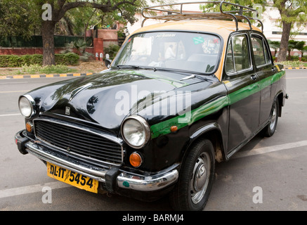 Traditionelle Delhi Botschafter Taxi New Delhi Indien Stockfoto