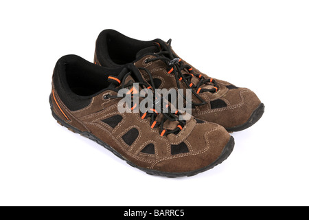 Braun Velours Sneakers oder Schuhe oder Turnschuhe Stockfoto