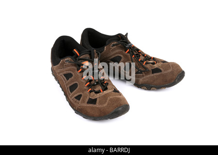 Braun Velours Sneakers oder Schuhe oder Turnschuhe Stockfoto