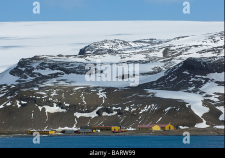 Arctowski polnische Forschungsstation. Admiralty Bay, King George Island, Süd-Shetland-Inseln, Antarktis. Stockfoto