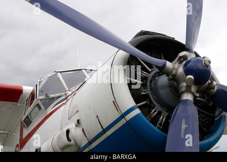 Antonov AN2 Doppeldecker. Dieses Flugzeug basiert auf Popham Flugplatz im Vereinigten Königreich. Stockfoto