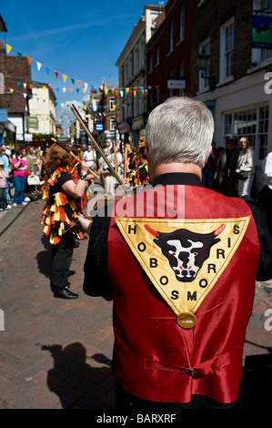 Ein Musiker aus dem Hobo Morris Seite durchführen an den Sweeps Festival Stockfoto