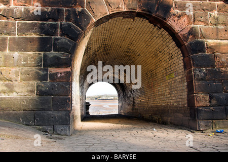 Tunnel unter der Runcorn Brücke, West Bank, Widnes, Cheshire, UK Stockfoto