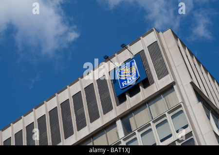 RBC-Logo auf ihren Ort Youville Unternehmenszentrale in Québec (Stadt). Royal Bank of Canada, Stockfoto