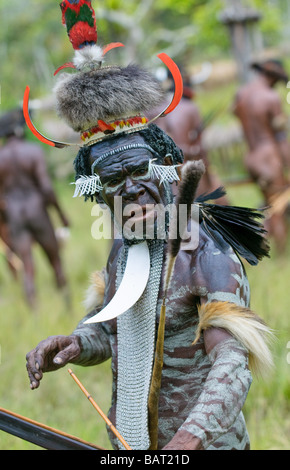 Yali Mabel der Häuptling des Stammes Dani Papua Indonesien Stockfoto
