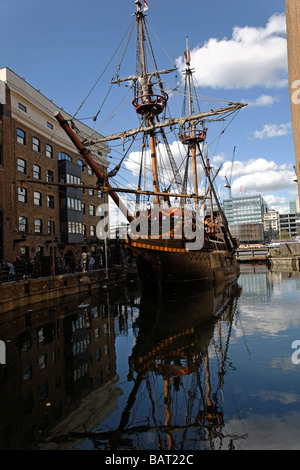 Goldenes Hinde Schiff, London, England Stockfoto