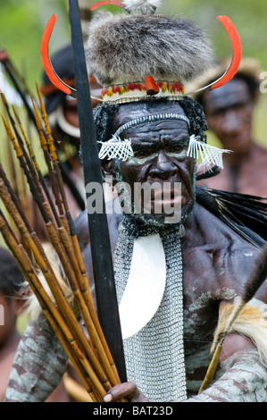 Yali Mabel der Häuptling des Stammes Dani Papua Indonesien Stockfoto