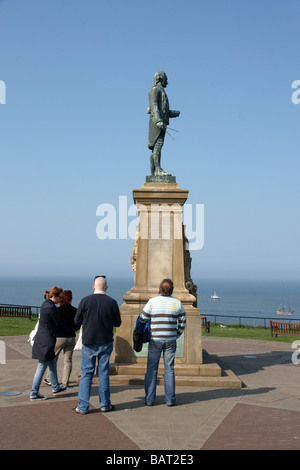 Captain Cook Statue, Whitby, North Yorkshire, England, UK (c) Marc Jackson Fotografie Stockfoto