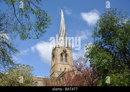 Kirche Notre-Dame und alle Heiligen, Chesterfield, Derbyshire, England, Vereinigtes Königreich Stockfoto