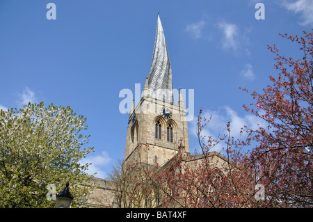 Kirche Notre-Dame und alle Heiligen, Chesterfield, Derbyshire, England, Vereinigtes Königreich Stockfoto