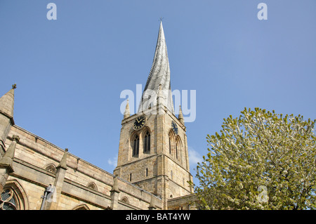 Kirche Notre-Dame und alle Heiligen, Chesterfield, Derbyshire, England, Vereinigtes Königreich Stockfoto