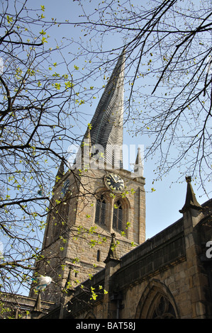 Kirche Notre-Dame und alle Heiligen, Chesterfield, Derbyshire, England, Vereinigtes Königreich Stockfoto