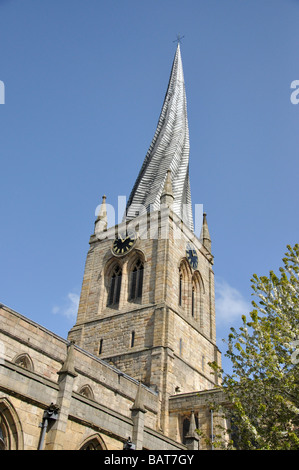 Kirche Notre-Dame und alle Heiligen, Chesterfield, Derbyshire, England, Vereinigtes Königreich Stockfoto