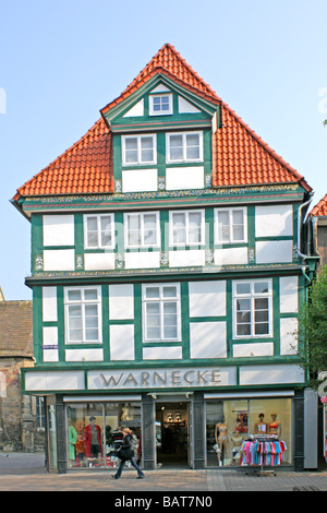 Fachwerkhaus in Hameln im Weserbergland in Deutschland Stockfoto