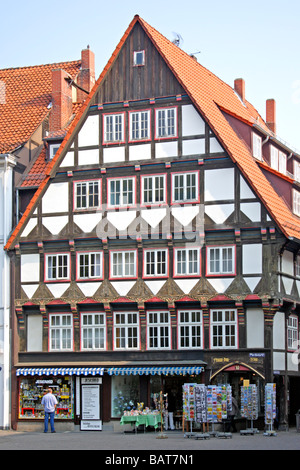 Fachwerkhaus in Hameln im Weserbergland in Deutschland Stockfoto