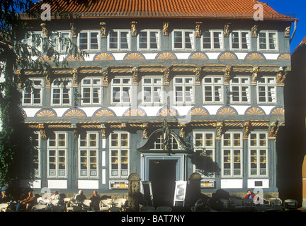 Fachwerkhaus in Hameln im Weserbergland in Deutschland Stockfoto