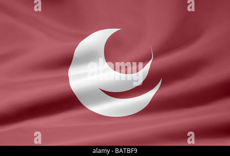 Hohe Auflösung-Flagge der japanischen Provinz Hiroshima Stockfoto
