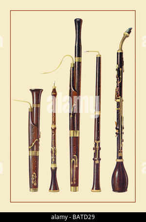 Fivizzano, Oboe da Caccia, Oboe, Bassetthorn und Fagott Stockfoto