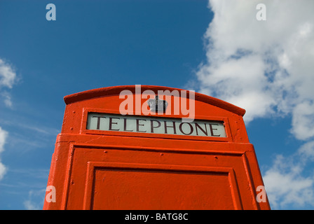 Rote Telefonzelle in Rawtenstall England Stockfoto