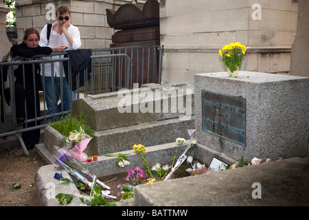 Jim Morrison Grab Père Lachaise Friedhof Cimetière du Père Lachaise Stockfoto