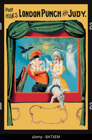 Prof. Hicks London Punch and Judy Stockfoto