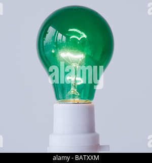 Nahaufnahme des beleuchteten grünes Licht Stockfoto