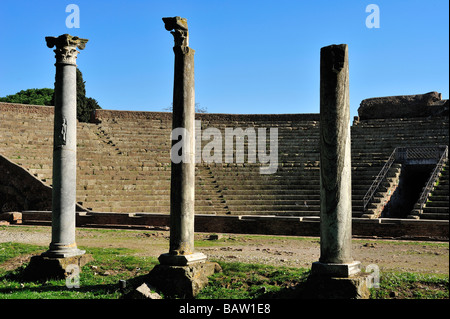 Theater, Ostia Antica, Provinz Rom, Latium, Italien Stockfoto