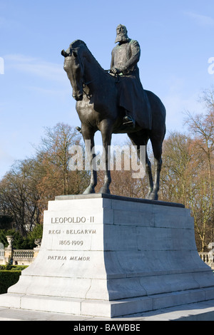 Statue von König Leopold II - Brüssel, Belgien Stockfoto
