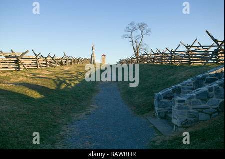 Hohlweg starb aka blutige Spur, wo 5000 konföderierten Truppen, in vier Stunden während der Schlacht von Antietam Sharpsburg Maryland Stockfoto