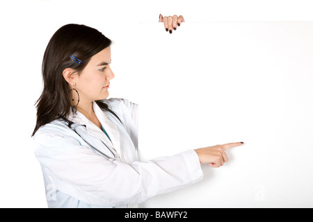 freundliche Ärztin in einer Präsentation Stockfoto