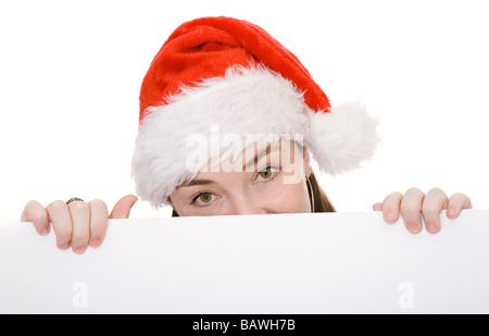 Weihnachten Frau Holding board Stockfoto